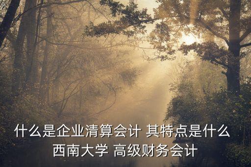 清算人，什么是企業(yè)清算會(huì)計(jì) 其特點(diǎn)是什么 西南大學(xué) 高級(jí)財(cái)務(wù)會(huì)計(jì)