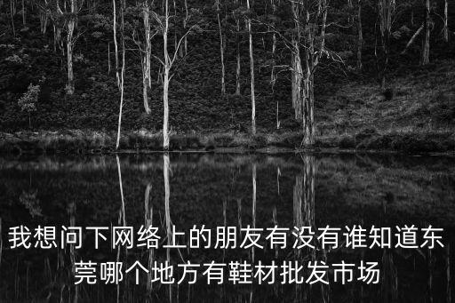 東莞市高墩蟶轄城震悅鞋材，我想問下網絡上的朋友有沒有誰知道東莞哪個地方有鞋材批發市場
