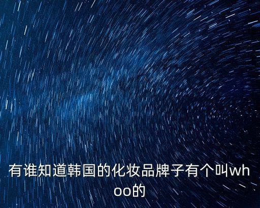 whoo是什么牌子，有誰知道韓國的化妝品牌子有個叫whoo的