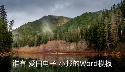 誰(shuí)有 愛(ài)國(guó)電子 小報(bào)的Word模板