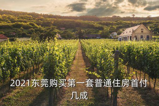 2021東莞購買第一套普通住房首付幾成