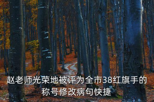 趙老師光榮地被評為全市38紅旗手的稱號修改病句快捷