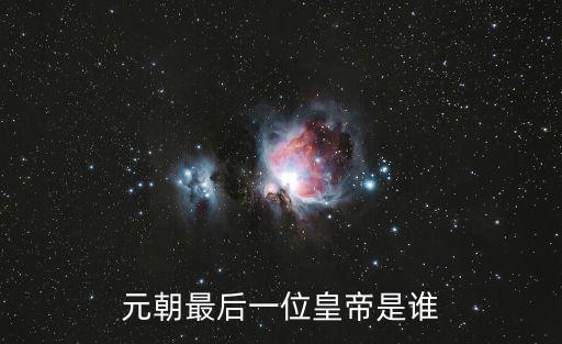 元朝最后一位皇帝是誰