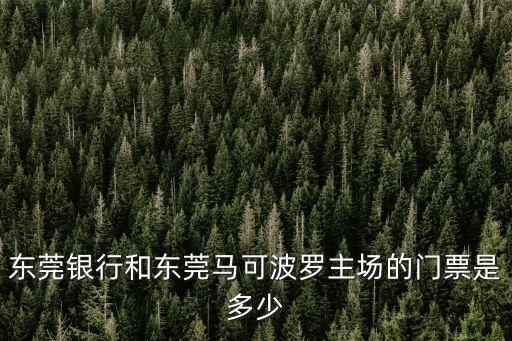 東莞銀行和東莞馬可波羅主場的門票是多少