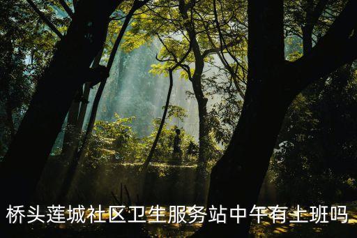 橋頭蓮城社區衛生服務站中午有上班嗎