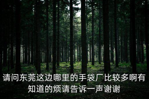 請問東莞這邊哪里的手袋廠比較多啊有知道的煩請告訴一聲謝謝