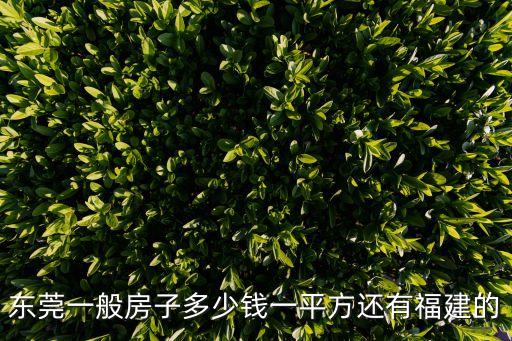 東莞一般房子多少錢(qián)一平方還有福建的