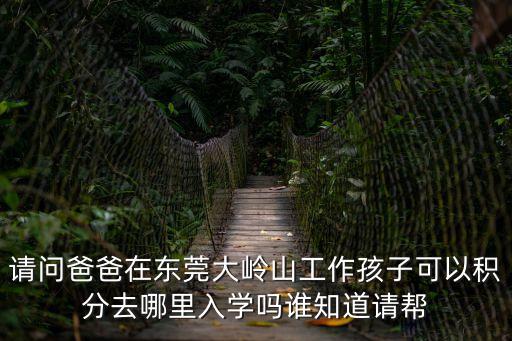 請問爸爸在東莞大嶺山工作孩子可以積分去哪里入學嗎誰知道請幫