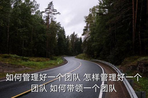 如何管理好一個(gè)團(tuán)隊(duì) 怎樣管理好一個(gè)團(tuán)隊(duì) 如何帶領(lǐng)一個(gè)團(tuán)隊(duì)