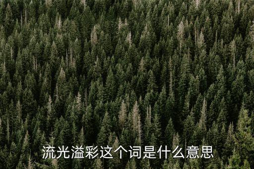  流光溢彩這個詞是什么意思