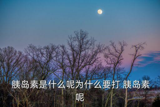  胰島素是什么呢為什么要打 胰島素呢