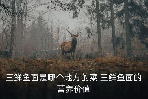 三鮮魚(yú)面，三鮮魚(yú)面是什么菜系有回答嗎