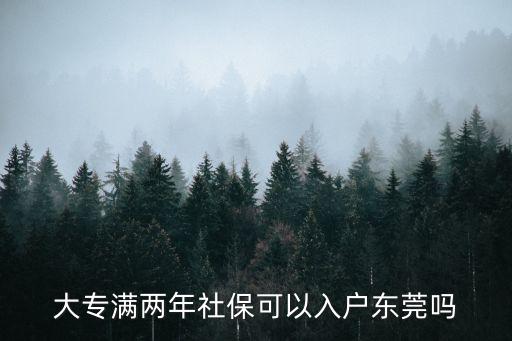 大專(zhuān)滿(mǎn)兩年社保可以入戶(hù)東莞嗎