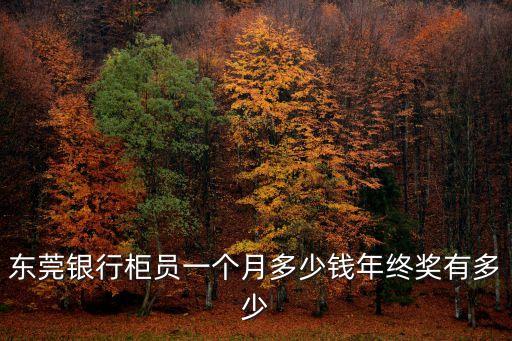 東莞銀行柜員一個(gè)月多少錢年終獎(jiǎng)有多少