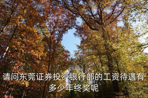 請問東莞證券投資銀行部的工資待遇有多少年終獎呢