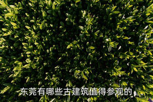 東莞有哪些古建筑值得參觀的