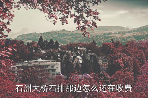 石洲大橋石排那邊怎么還在收費