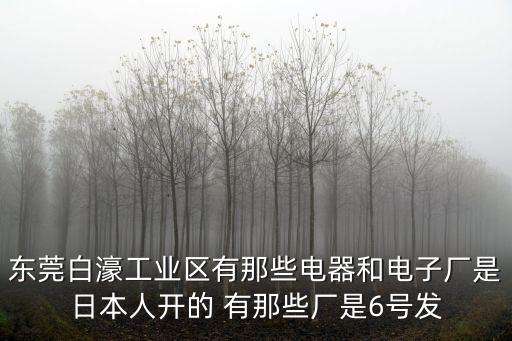 東莞白濠工業(yè)區(qū)有那些電器和電子廠是日本人開的 有那些廠是6號(hào)發(fā)