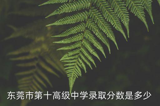 東莞市第十高級中學錄取分數是多少
