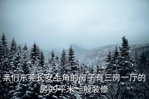 親們東莞長安上角的房孑有三房一廳的房99平米一般裝修