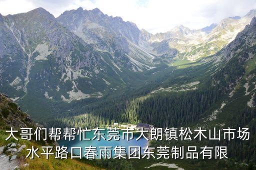 大哥們幫幫忙東莞市大朗鎮松木山市場水平路口春雨集團東莞制品有限