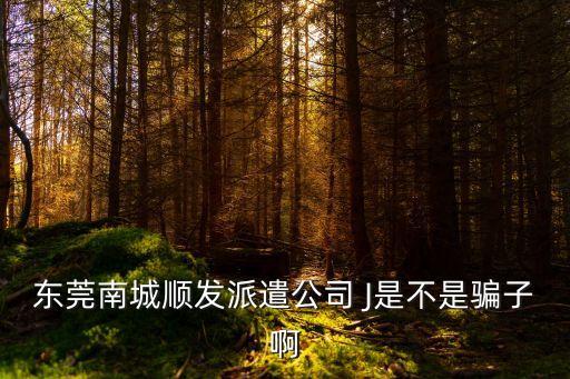 東莞南城順發派遣公司 J是不是騙子啊