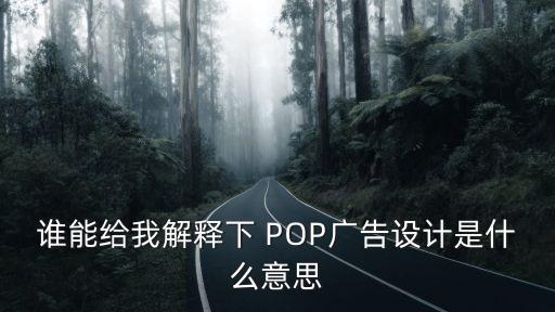 誰能給我解釋下 POP廣告設計是什么意思