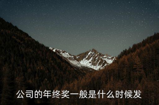 公司的年終獎一般是什么時候發