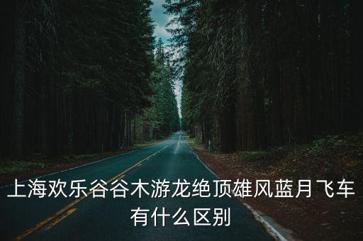 上海歡樂谷谷木游龍絕頂雄風藍月飛車有什么區別