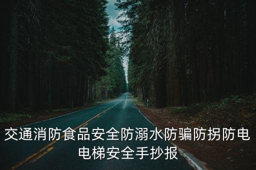交通消防食品安全防溺水防騙防拐防電電梯安全手抄報