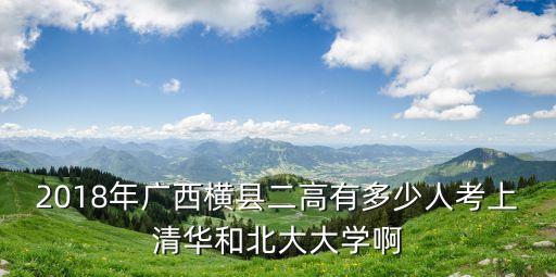 2018年廣西橫縣二高有多少人考上清華和北大大學(xué)啊