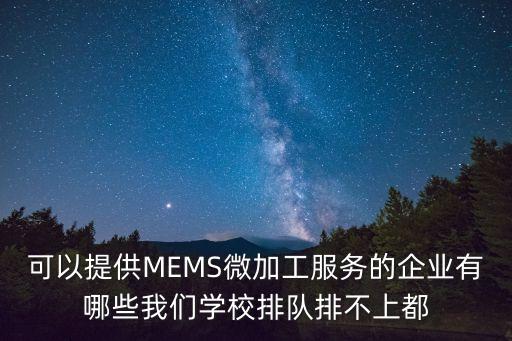 江蘇恒智納米科技有限公司東莞分公司，可以提供MEMS微加工服務的企業有哪些我們學校排隊排不上都