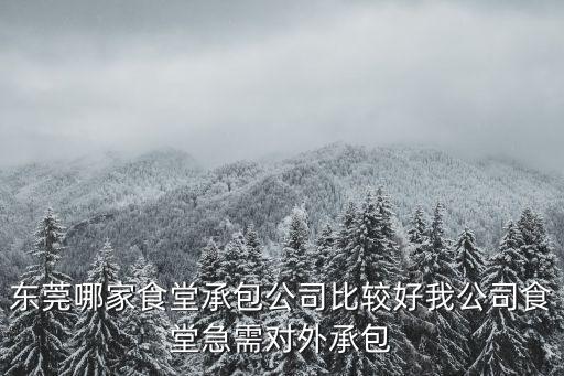 東莞哪家食堂承包公司比較好我公司食堂急需對外承包