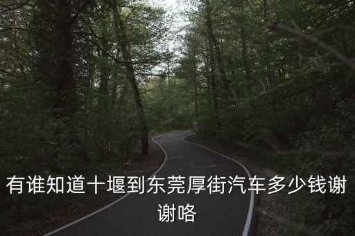 有誰知道十堰到東莞厚街汽車多少錢謝謝咯
