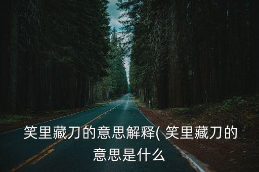  笑里藏刀的意思解釋( 笑里藏刀的意思是什么