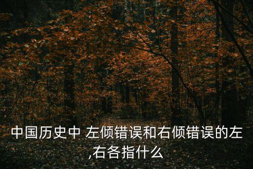 中國歷史中 左傾錯誤和右傾錯誤的左,右各指什么