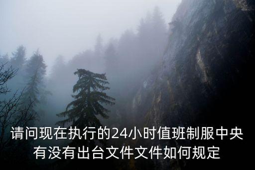 24小時值班制度，請問現在執行的24小時值班制服中央有沒有出臺文件文件如何規定