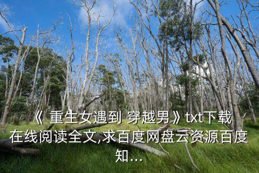 《 重生女遇到 穿越男》txt下載在線閱讀全文,求百度網盤云資源百度知...