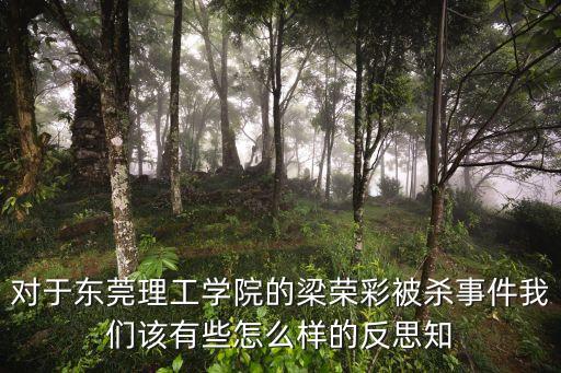 山東書記在東莞遇害，對于東莞理工學院的梁榮彩被殺事件我們該有些怎么樣的反思知