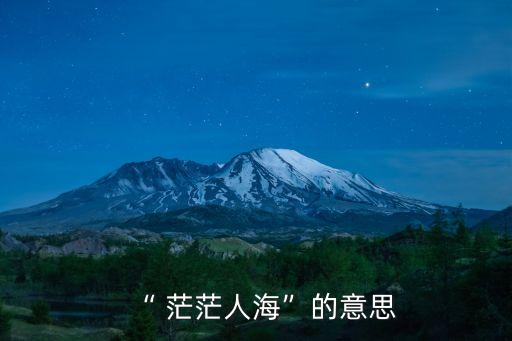 “ 茫茫人海”的意思