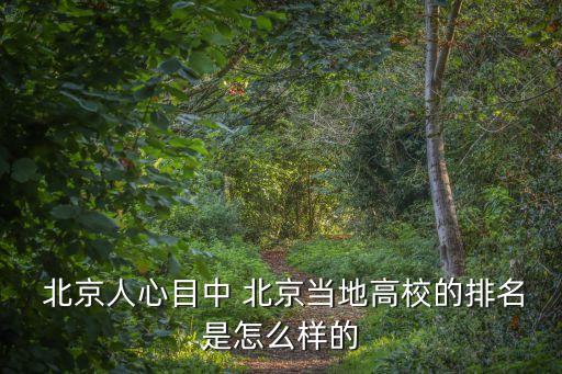  北京人心目中 北京當地高校的排名是怎么樣的