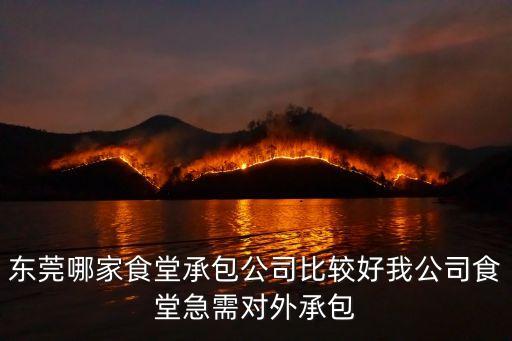東莞哪家食堂承包公司比較好我公司食堂急需對(duì)外承包