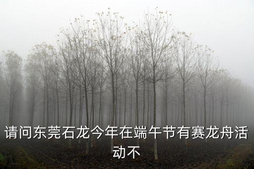 請問東莞石龍今年在端午節有賽龍舟活動不