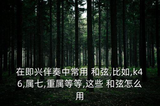 在即興伴奏中常用 和弦,比如,k46,屬七,重屬等等,這些 和弦怎么用