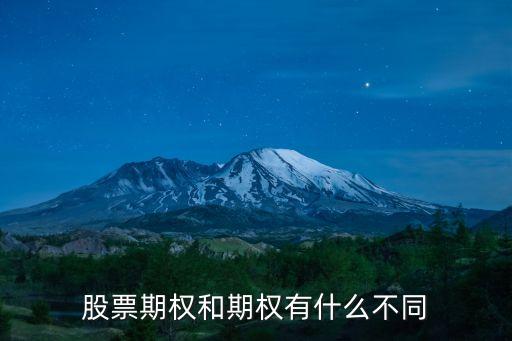 期權和股權的區別，股票期權和期權有什么不同