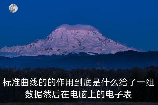 標準曲線的的作用到底是什么給了一組數據然后在電腦上的電子表
