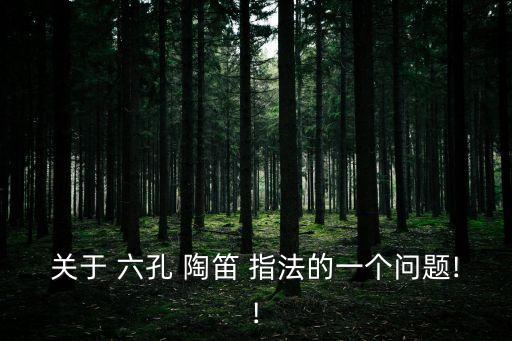 關于 六孔 陶笛 指法的一個問題!!