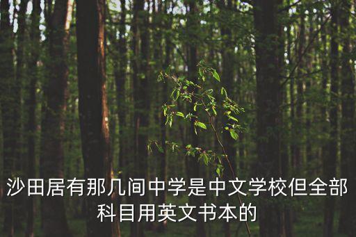 沙田居有那幾間中學是中文學校但全部科目用英文書本的