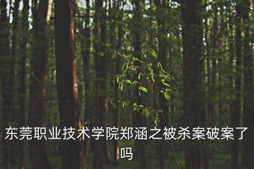 東莞職業技術學院鄭涵之被殺案破案了嗎