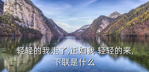 輕輕的我走了,輕輕我走了正如我來輕輕
